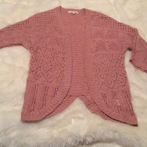 Pink Rose 3/4 Sleeve Open Cardigan